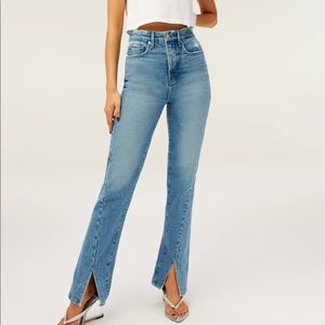 Brand New Good American Good Boy Twisted Slit Jeans Sz 28
